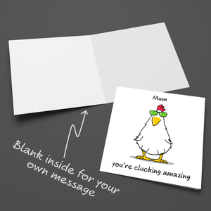 Funny Mother's Day Card Birthday Card Clucking Chick Hen Amazing Humor Swizzoo