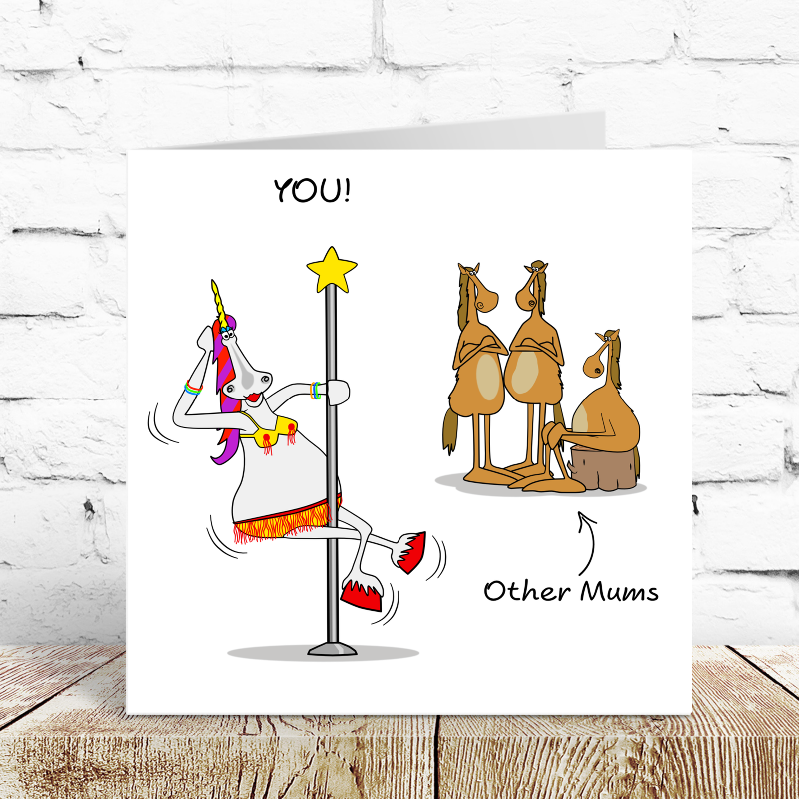 Funny Mothers Day Card Mum Birthday Card - Unicorn Horse Unique Standout Special Humorous Gift by Swizzoo