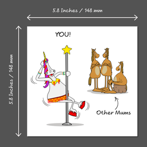 Funny Mothers Day Card Mum Birthday Card - Unicorn Horse Unique Standout Special Humorous Gift by Swizzoo