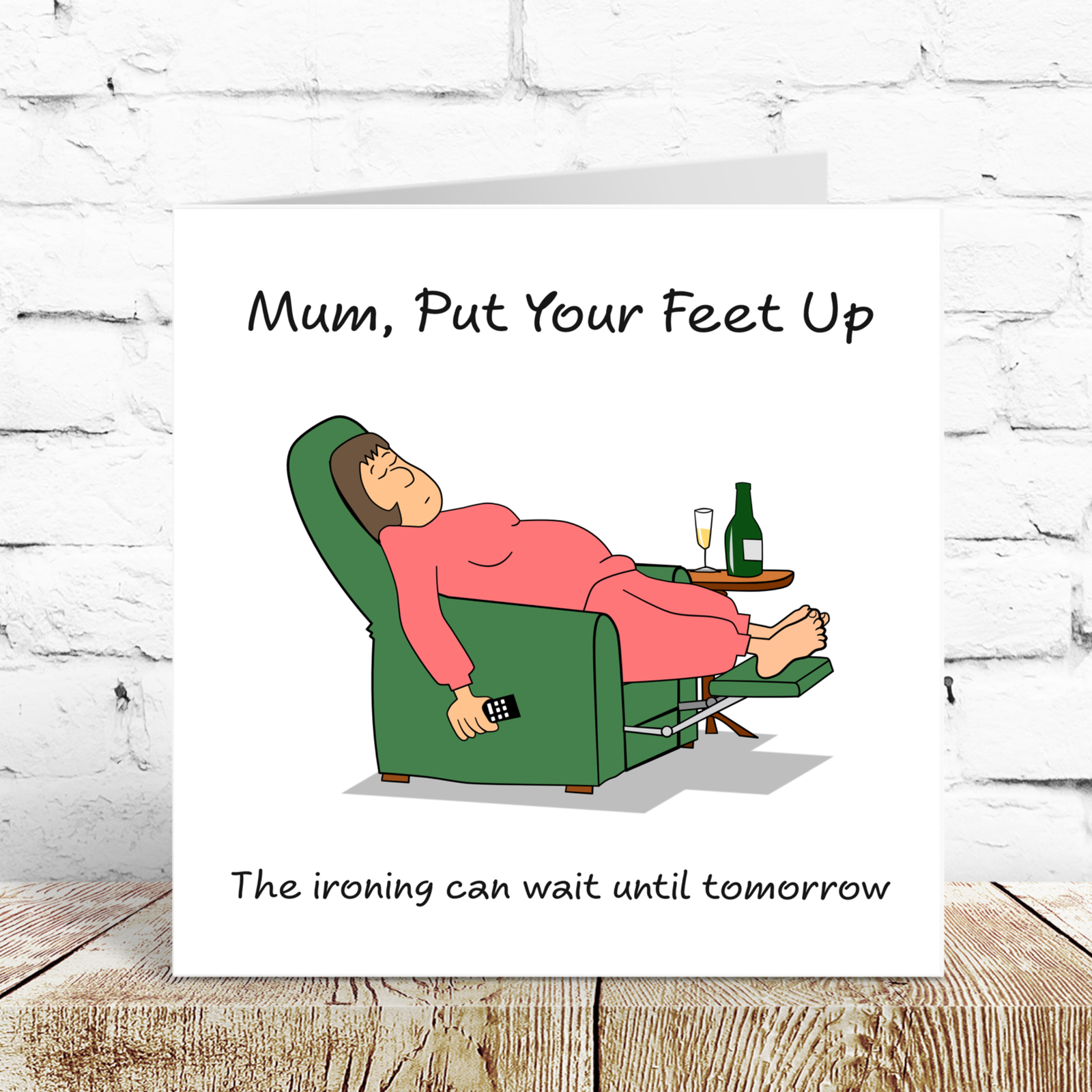 Funny Mother's Day Card Birthday Card Relax Ironing Housework Humor Swizzoo