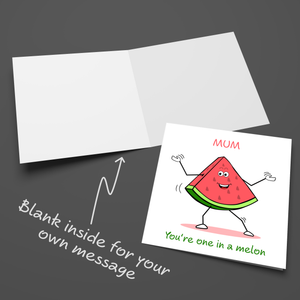 Funny Mother's Day Card Birthday Card One in a Melon Million Amazing Humor Swizzoo