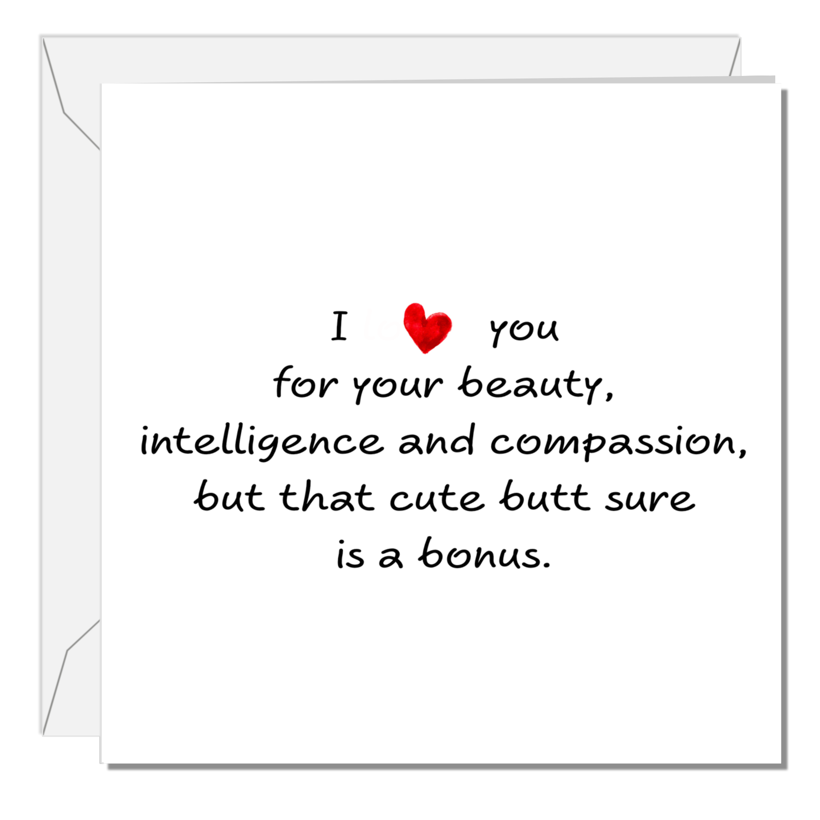 Funny Anniversary Card, Birthday Card, Valentine's Day Card for girlfriend or wife - Cute Butt - Humorous rude saucy risque Valentine card.