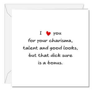 Funny Naughty Birthday Card, Valentines Day Card or Anniversary Card for Boyfriend or Husband Naughty Rude