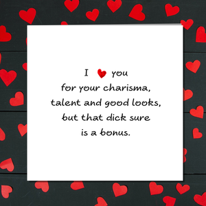 Funny Naughty Birthday Card, Valentines Day Card or Anniversary Card for Boyfriend or Husband Naughty Rude