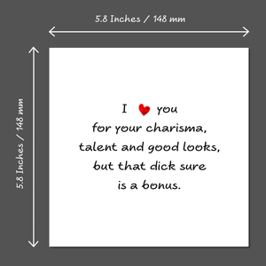 Funny Naughty Birthday Card, Valentines Day Card or Anniversary Card for Boyfriend or Husband Naughty Rude