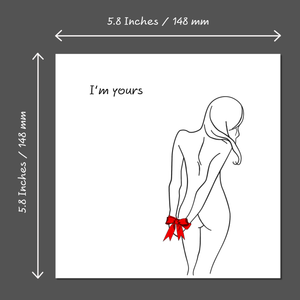 Valentines Card Anniversary Card Birthday Card I'm Yours Boyfriend Husband Him Naked Nude Heart Sexy Love You Naughty Rude Adult Swizzoo