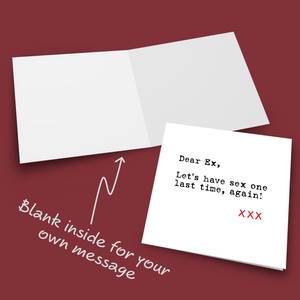 Ex-Boyfriend or Ex-Girlfriend card for Valentines Day or any day - Naughty Sex Theme