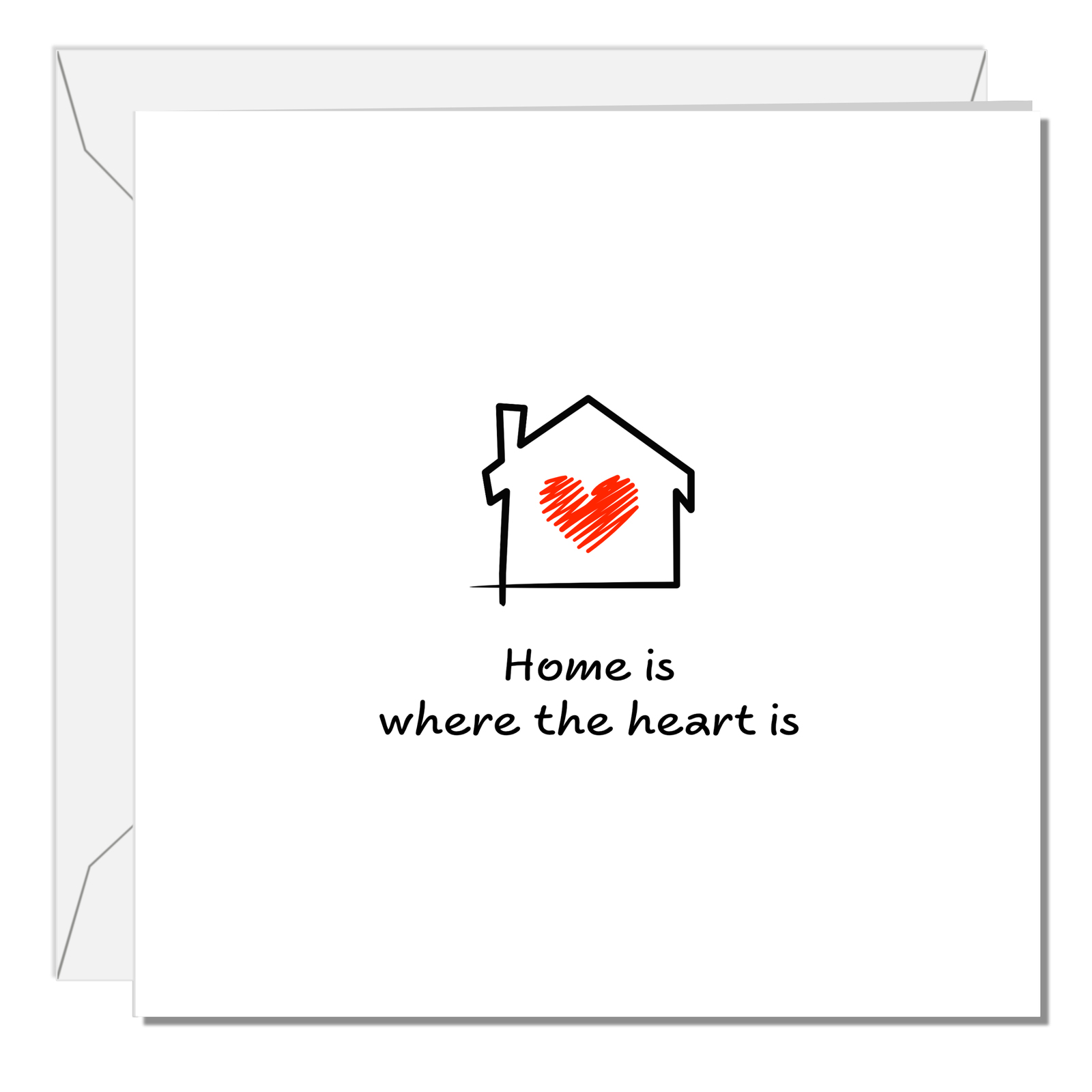 New Home Card, Moving House Card - Home is where the Heart is - Love Apartment Flat
