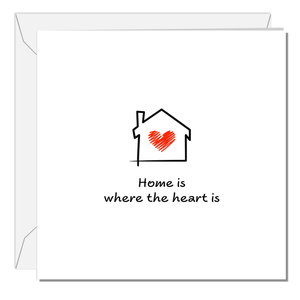 New Home Card, Moving House Card - Home is where the Heart is - Love Apartment Flat