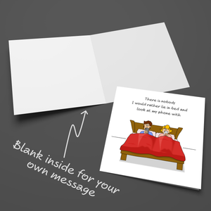 Funny Romantic Anniversary Card, Valentines Day, Birthday Girlfriend, boyfriend, wife, husband - Engagement Birthday Marriage Married Phone