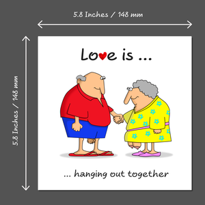 Rude Birthday Card 40th 50th 60th Valentines for Wife, Husband, Mum, Dad or friend. Hanging out. Funny humorous