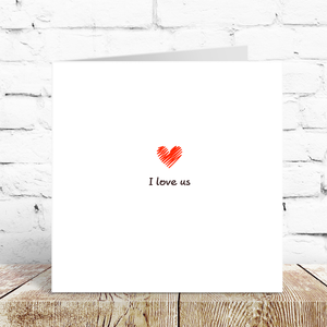 Romantic Anniversary Card, Valentines Card, Engagement Card, Wedding Card Love Us Boyfriend Girlfriend Wife Husband Red Heart Swizzoo