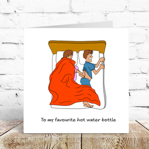 Funny Birthday Card Anniversary Valentines Day for Boyfriend Husband Cold Feet in Bed Cheeky Cute