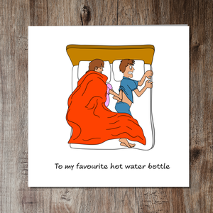 Funny Birthday Card Anniversary Valentines Day for Boyfriend Husband Cold Feet in Bed Cheeky Cute