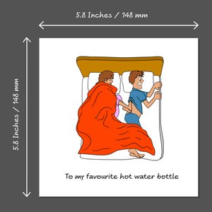 Funny Birthday Card Anniversary Valentines Day for Boyfriend Husband Cold Feet in Bed Cheeky Cute