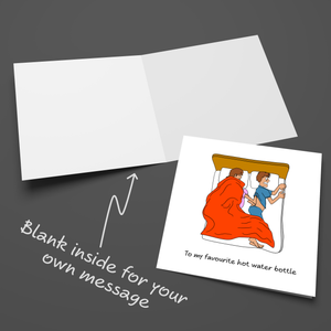 Funny Birthday Card Anniversary Valentines Day for Boyfriend Husband Cold Feet in Bed Cheeky Cute