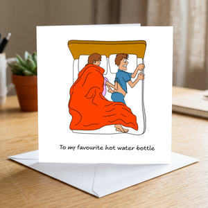 Funny Birthday Card Anniversary Valentines Day for Boyfriend Husband Cold Feet in Bed Cheeky Cute