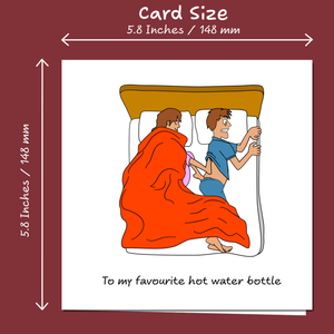 Funny Birthday Card Anniversary Valentines Day for Boyfriend Husband Cold Feet in Bed Cheeky Cute
