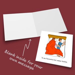 Funny Birthday Card Anniversary Valentines Day for Boyfriend Husband Cold Feet in Bed Cheeky Cute