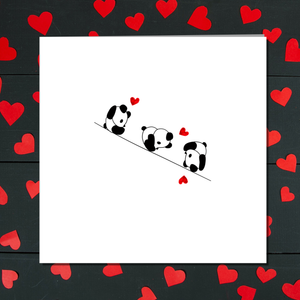 Cute Valentines Day Card Anniversary Card Birthday Card Husband Wife Boyfriend Girlfriend Romantic Love Panda Bear Head over Heels in Love