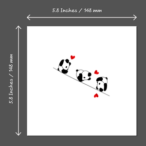 Cute Valentines Day Card Anniversary Card Birthday Card Husband Wife Boyfriend Girlfriend Romantic Love Panda Bear Head over Heels in Love