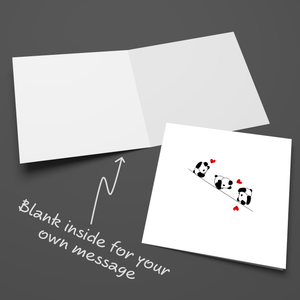 Cute Valentines Day Card Anniversary Card Birthday Card Husband Wife Boyfriend Girlfriend Romantic Love Panda Bear Head over Heels in Love