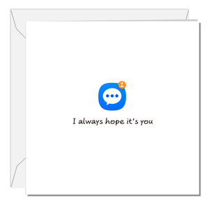 Birthday Card Valentines Day Card Anniversary Card with Google Messages Alert Love You Instagram Messaging Girlfriend Boyfriend Wife Husband Swizzoo