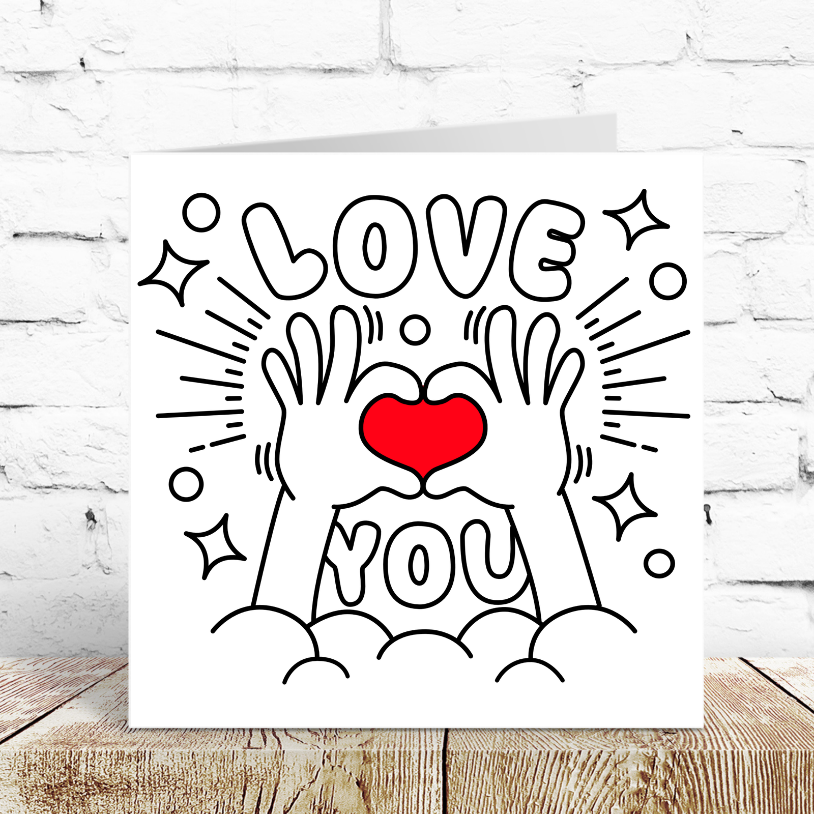 Love You Card Valentines Day Anniversary Birthday Card Husband Wife Boyfriend Girlfriend Romantic Art