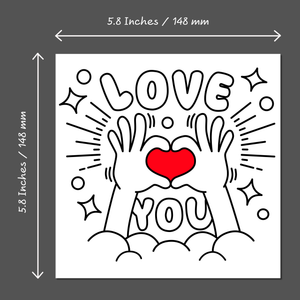 Love You Card Valentines Day Anniversary Birthday Card Husband Wife Boyfriend Girlfriend Romantic Art
