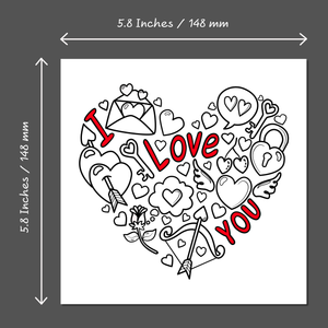 I Love You Card Valentines Day Anniversary Birthday Card Boyfriend Girlfriend Husband Wife Modern Art