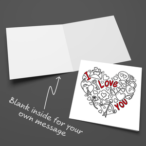 I Love You Card Valentines Day Anniversary Birthday Card Boyfriend Girlfriend Husband Wife Modern Art