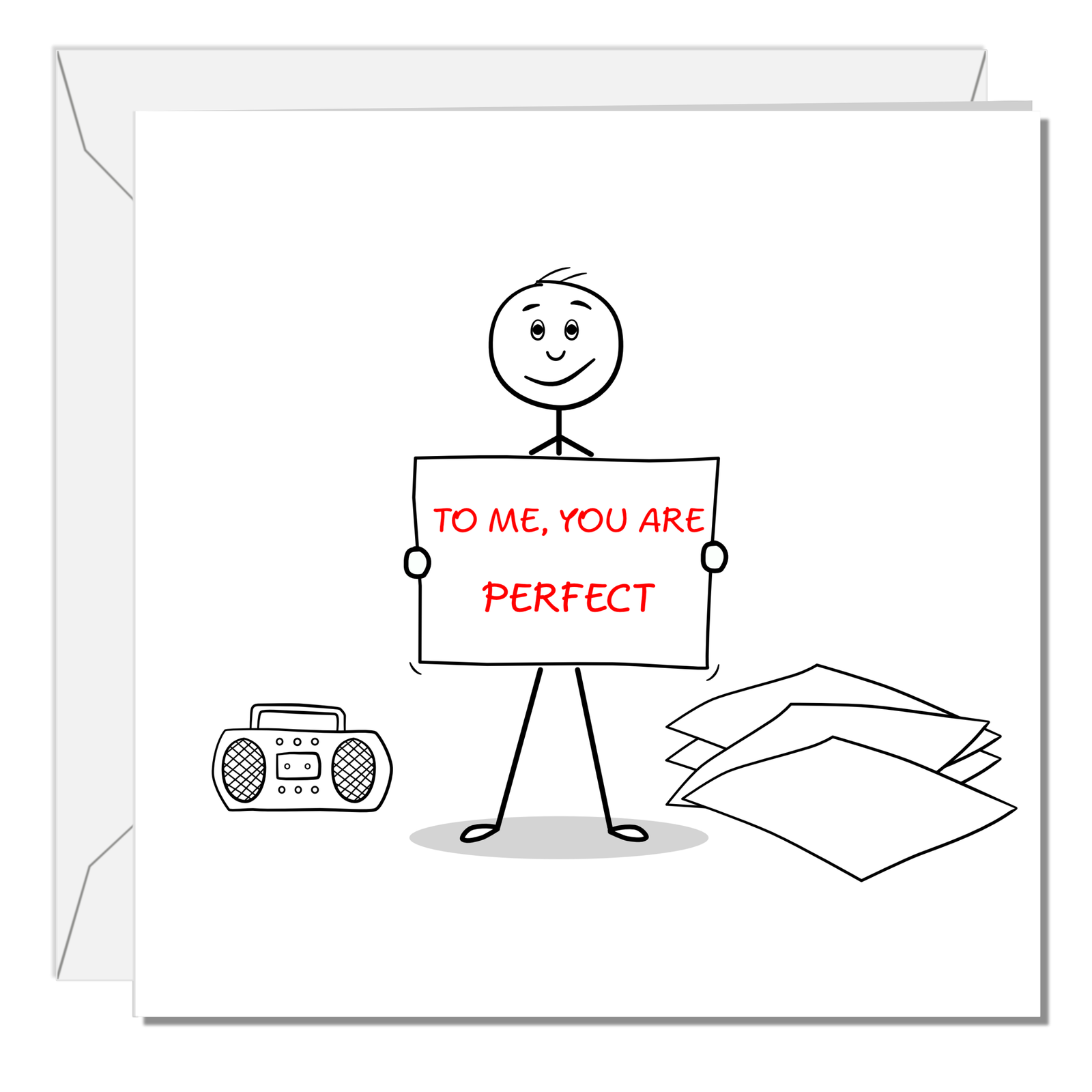 Love Actually Inspired Card for Valentines Day Anniversary Birthday Card for Boyfriend Girlfriend Husband Wife