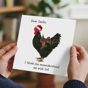 Naughty Christmas Card for girl friend - sexy, risque and rude Santa - funny adult fun