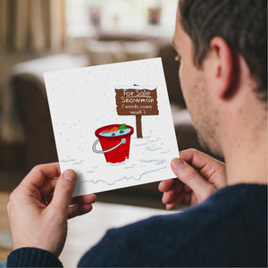 Funny Christmas Card snowman card  for family, kids, children, teacher, family amusing cartoon humorous snow