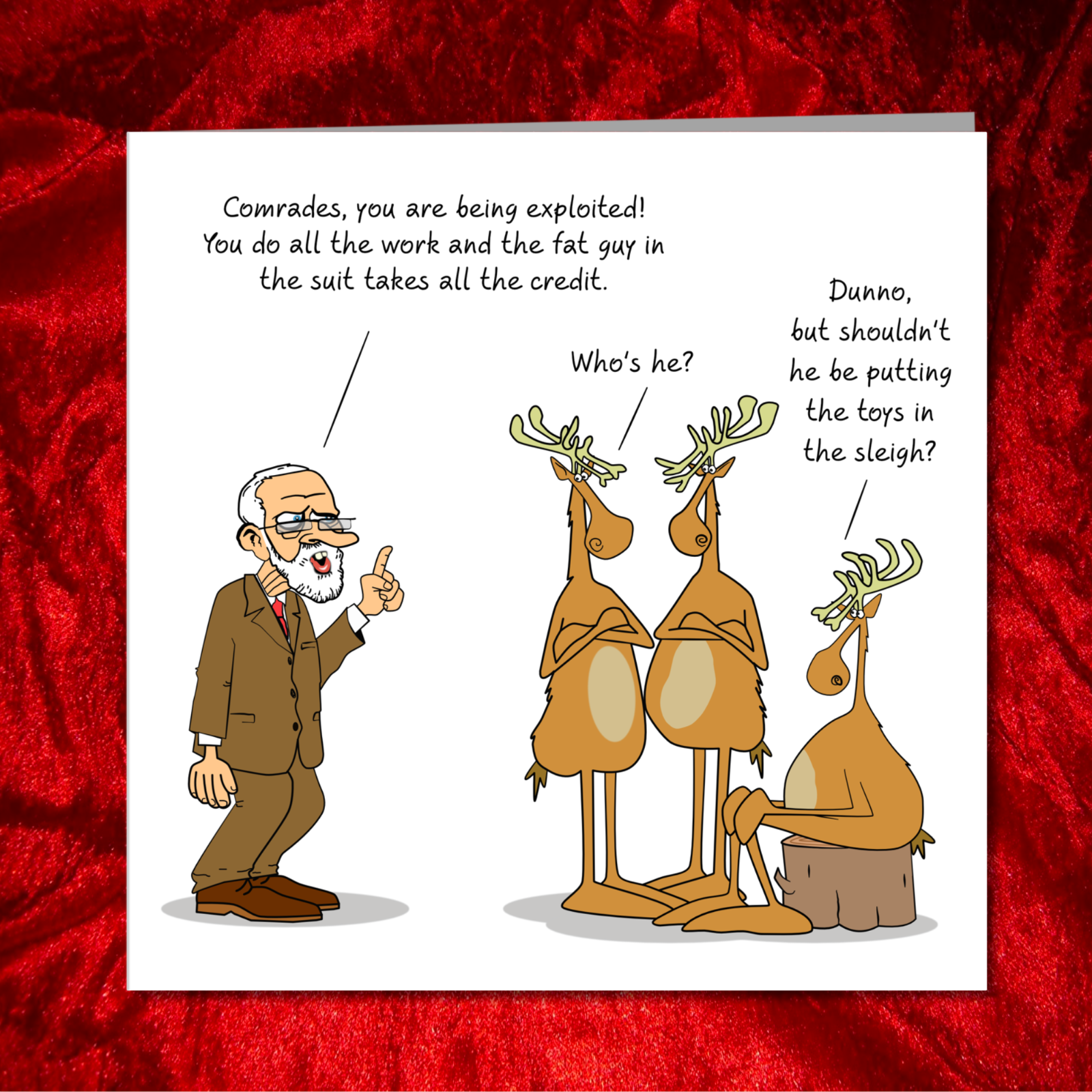 Funny Jeremy Corbyn MP Christmas Card Humorous Labour Amusing Election Vote
