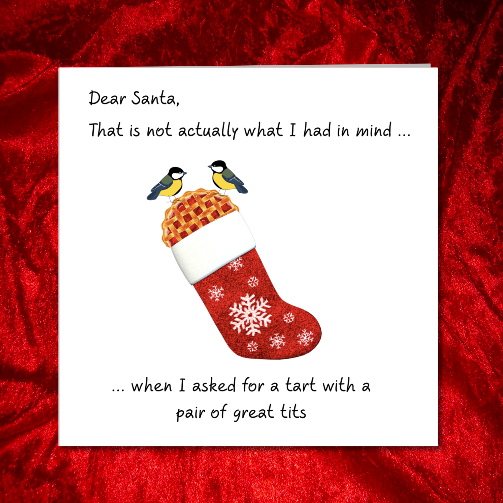 Naughty Funny Christmas Card Rude Adult Humorous Tart Great Tits Joke Cartoon