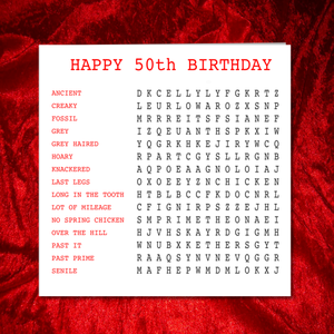 wordsearch birthday card