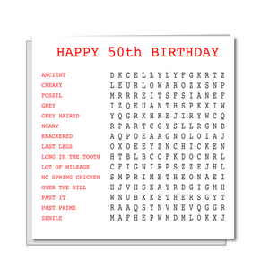 Funny 50th Birthday card quiz