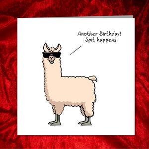 Funny Birthday Card - Llama animal - dad mum wife husband any friend - humour, humorous, fun card - getting old - rude adult 40th 50th 60th