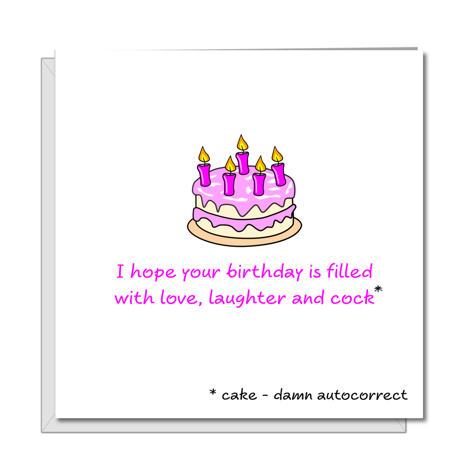 Funny Birthday Cake Card Girl Female Friend Funny Humorous Rude Adult Naughty Risque Pun Quote