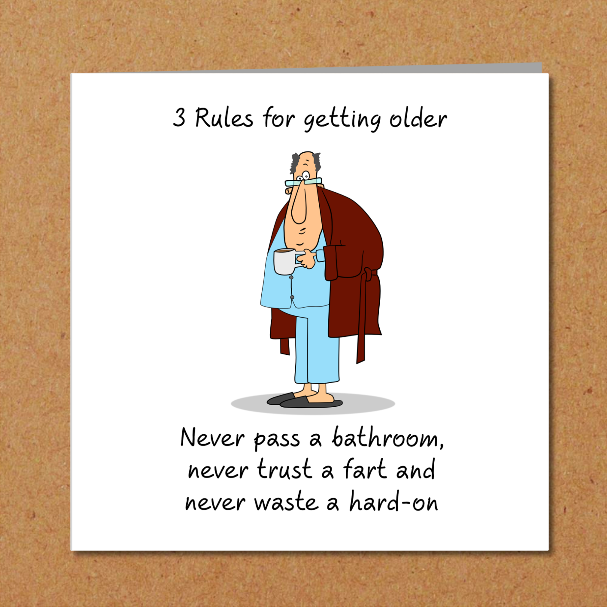 Funny 40th 50th 60th Birthday Card for Dad, boyfriend, husband or any male friend -  Funny, humorous, fun card - Rude naughty adult