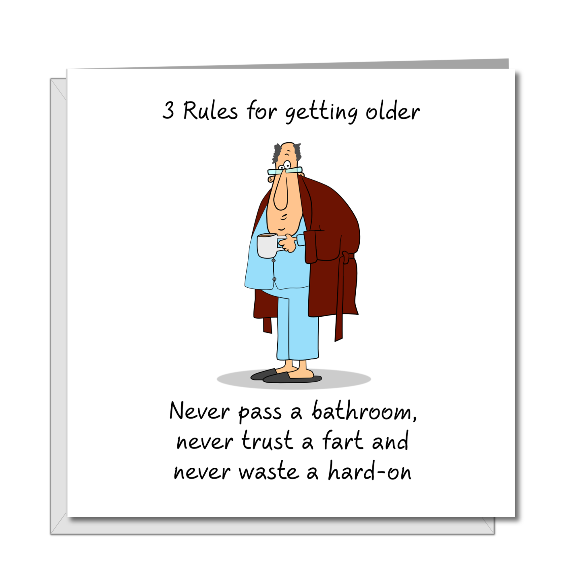 Funny 40th 50th 60th Birthday Card for Dad, boyfriend, husband or any male friend -  Funny, humorous, fun card - Rude naughty adult