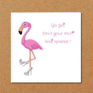 flamingo birthday card mum girl daughter friend