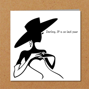 Funny 40th Birthday Card for girl friend, wife, sister, female, bestie, Mum, Aunty - humorous amusing -fashion glam - fortieth forty