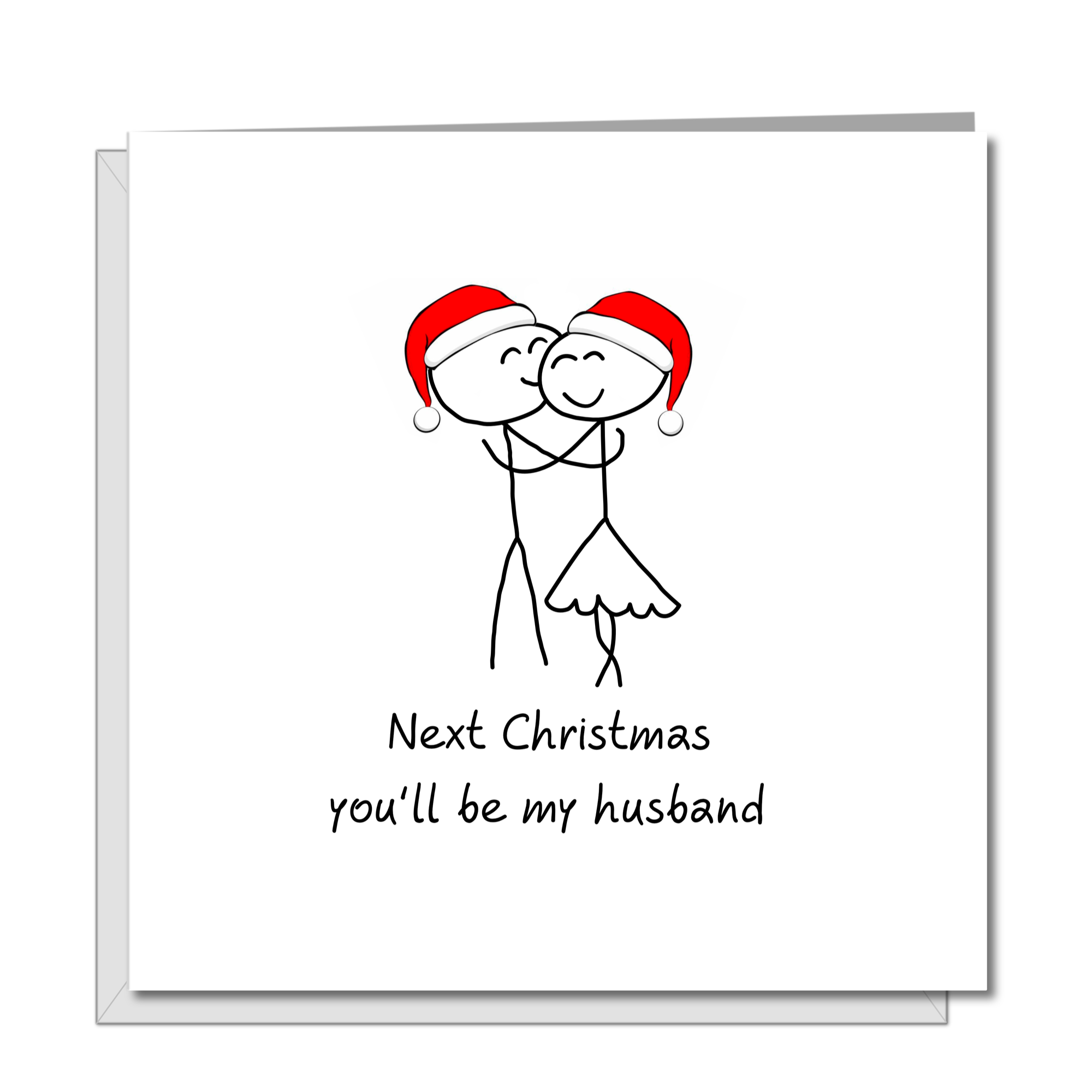 Fiance Christmas Card - Romantic Love Christmas - boyfriend, future husband - engagement married