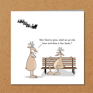 Rude Christmas Card for family or friends - sexy, adult and naughty reindeer - humorous amusing