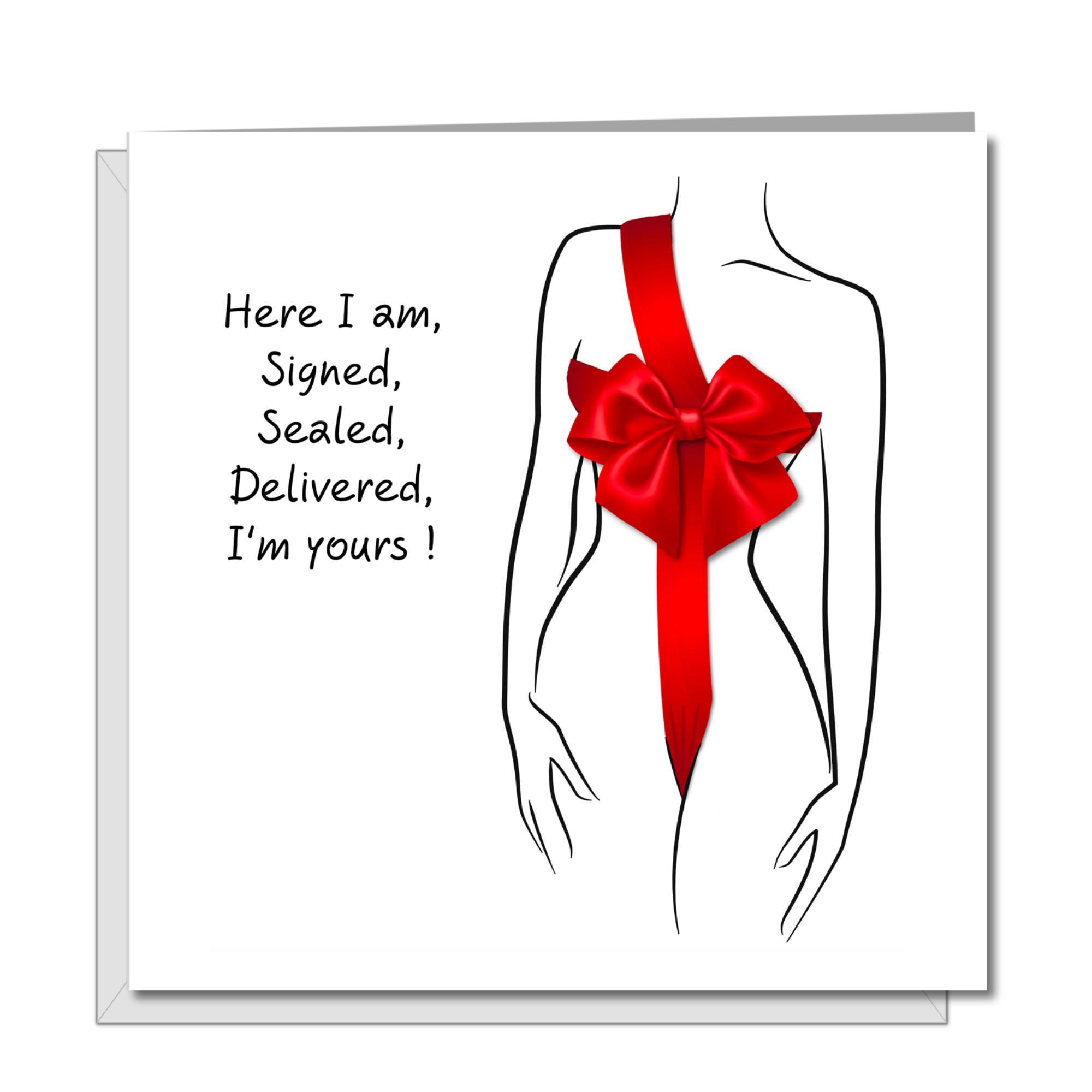 Sexy Birthday or Valentines Card for boyfriend, husband, fiance or lover - Signed sealed delivered - Naughty Rude Naked Bondage