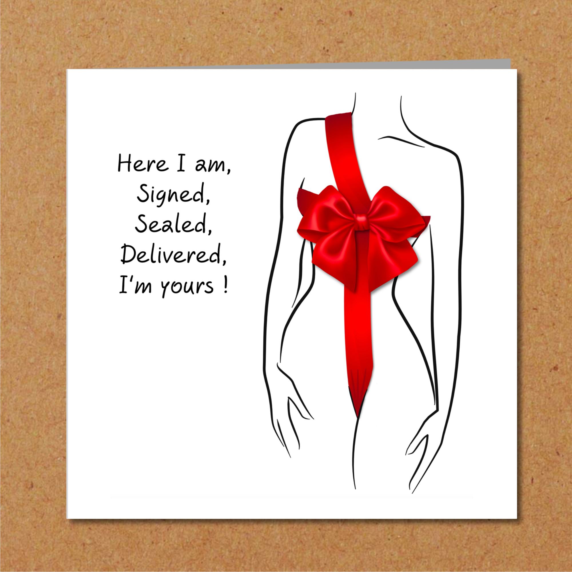 Sexy Birthday or Valentines Card for boyfriend, husband, fiance or lover - Signed sealed delivered - Naughty Rude Naked Bondage