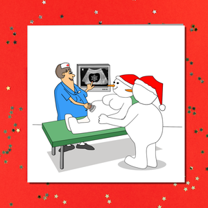 New Baby Christmas Card - Couple Expectant Father Pregnant Wife Dad Mum Snowman Shower Congratulations Swizzoo