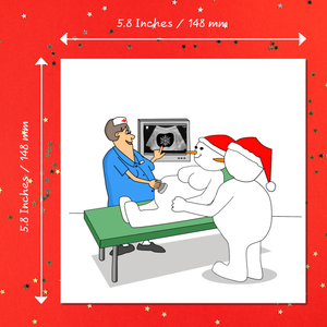 New Baby Christmas Card - Couple Expectant Father Pregnant Wife Dad Mum Snowman Shower Congratulations Swizzoo